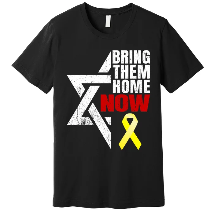 Israel Yellow Ribbon Symbol Bring Them Back Home Now Premium T-Shirt