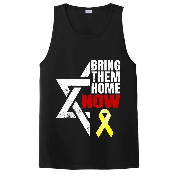 Israel Yellow Ribbon Symbol Bring Them Back Home Now Performance Tank