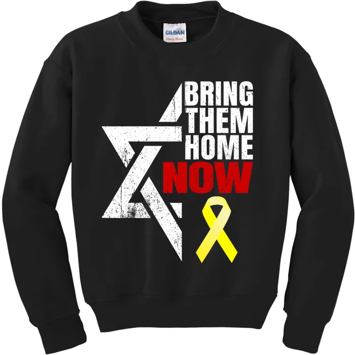 Israel Yellow Ribbon Symbol Bring Them Back Home Now Kids Sweatshirt