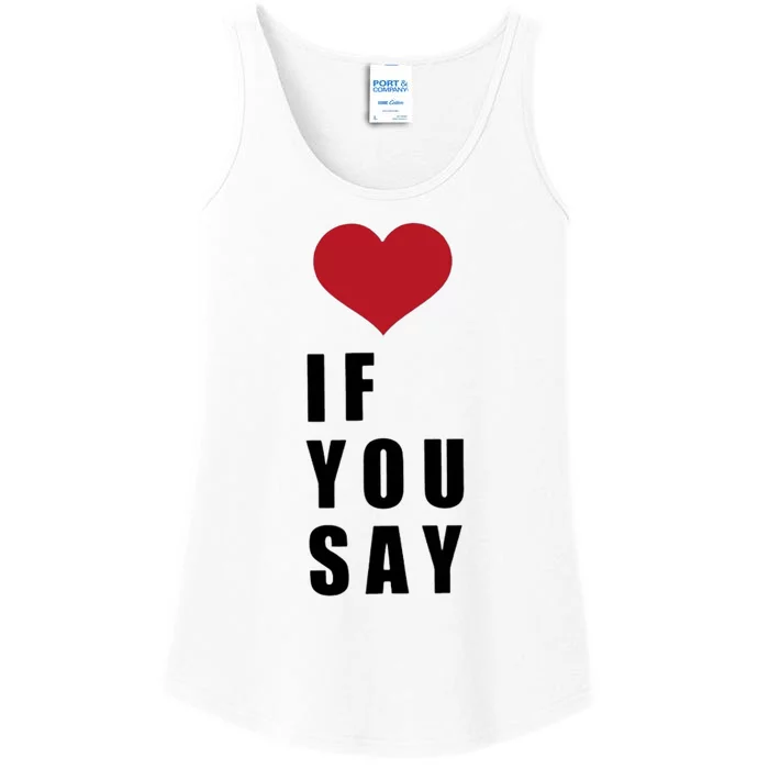 If You Say Funny I Love Heart Red Color Ladies Essential Tank