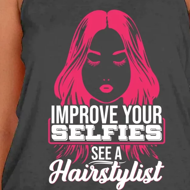 Improve Your Sies See A Hairstylist Gift Women's Knotted Racerback Tank