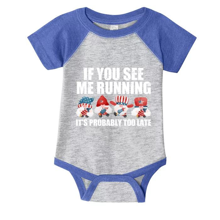 If You Sea Me Running Its Probably Fireworks Director Usa Gift Infant Baby Jersey Bodysuit