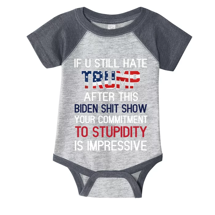 If You Still Hate Trump After This Biden Shit Show Funny Infant Baby Jersey Bodysuit