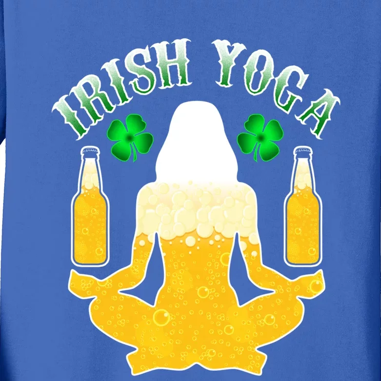 Irish Yoga St Patricks Day Funny Ing Yogi Namaste Gift Kids Long Sleeve Shirt