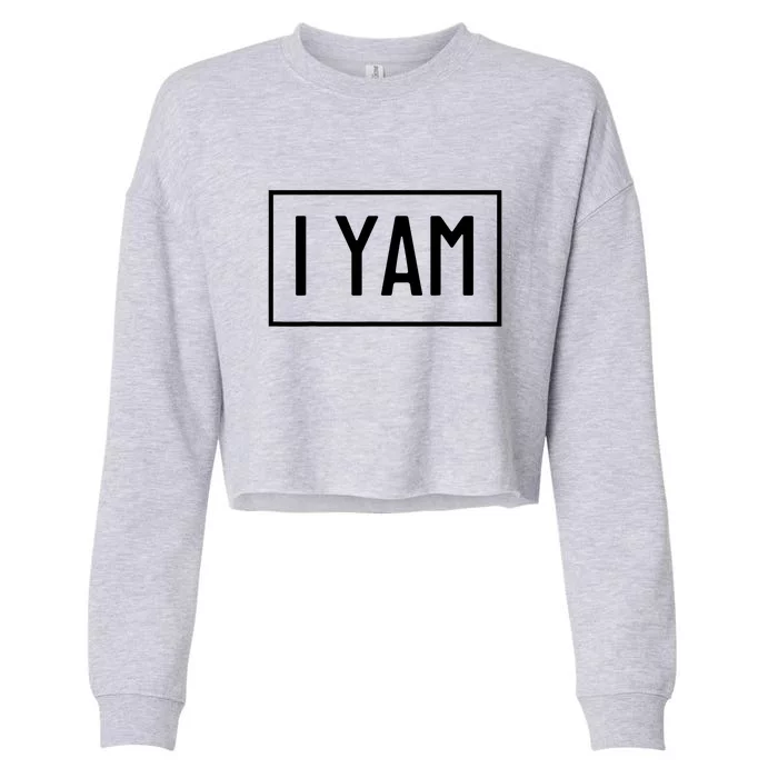 I Yam She's My Sweet Potato Thanksgiving Matching Couples Cropped Pullover Crew