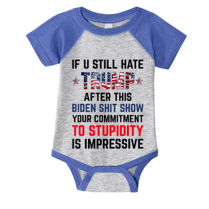 If You Still Hate Trump After This Biden Shit Show Funny Gift Infant Baby Jersey Bodysuit