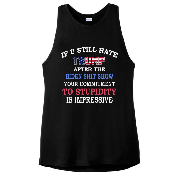 If You Still Hate Trump After This Biden Show Ladies Tri-Blend Wicking Tank