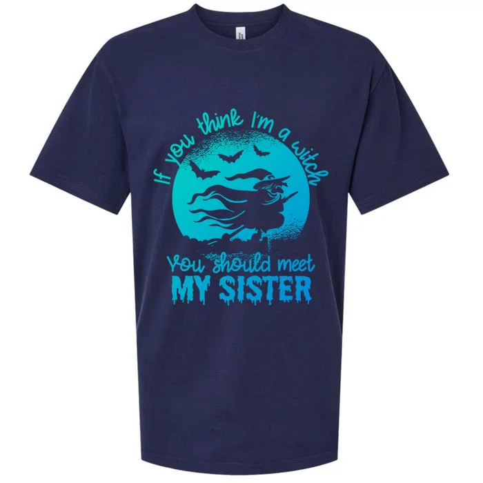 If You Think I Am A Witch You Should Meet My Sister Family Gift Sueded Cloud Jersey T-Shirt