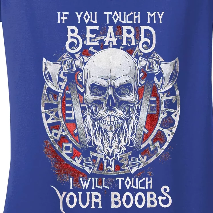 If You Touch My Beard I Will Touch Your Boobs Tank Top Women's V-Neck T-Shirt