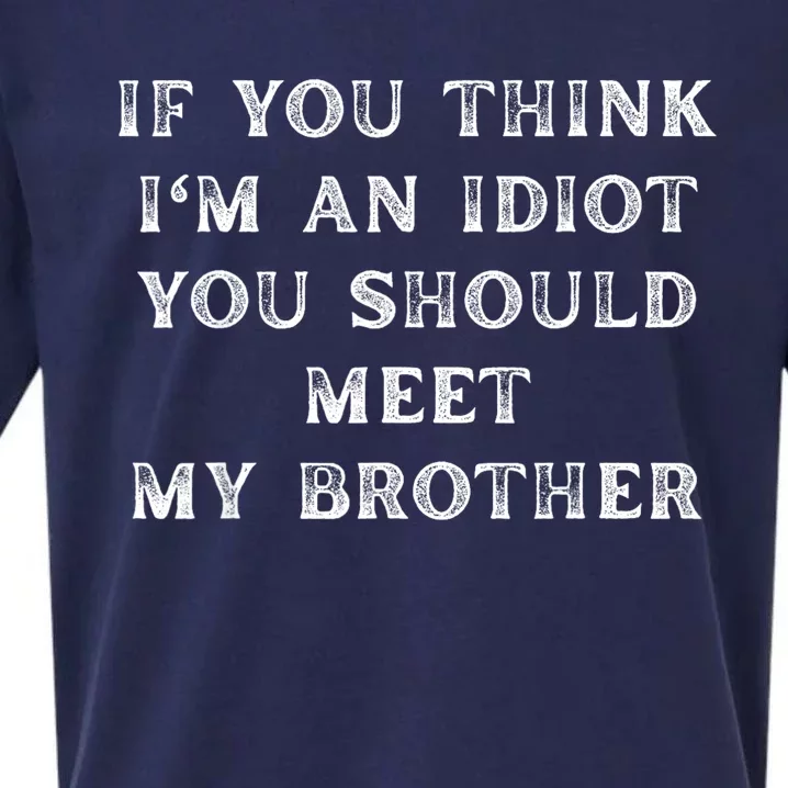 If You Think Im An Idiot You Should Meet My Brother Funny Sueded Cloud Jersey T-Shirt