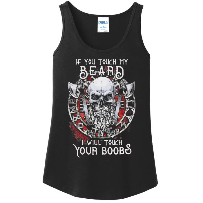 If You Touch My Beard I Will Touch Your Boobs Ladies Essential Tank