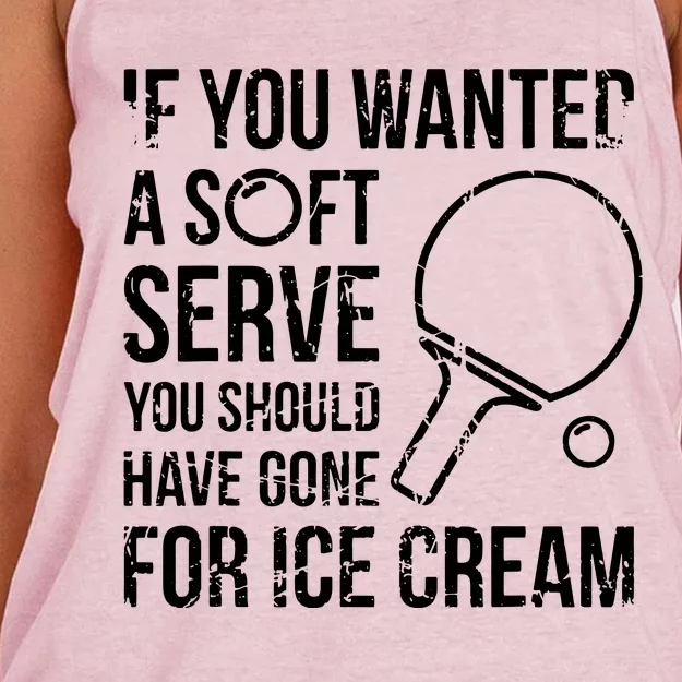 If You Wanted A Soft Serve Ping Pong Women's Knotted Racerback Tank