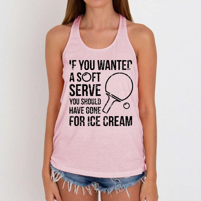 If You Wanted A Soft Serve Ping Pong Women's Knotted Racerback Tank