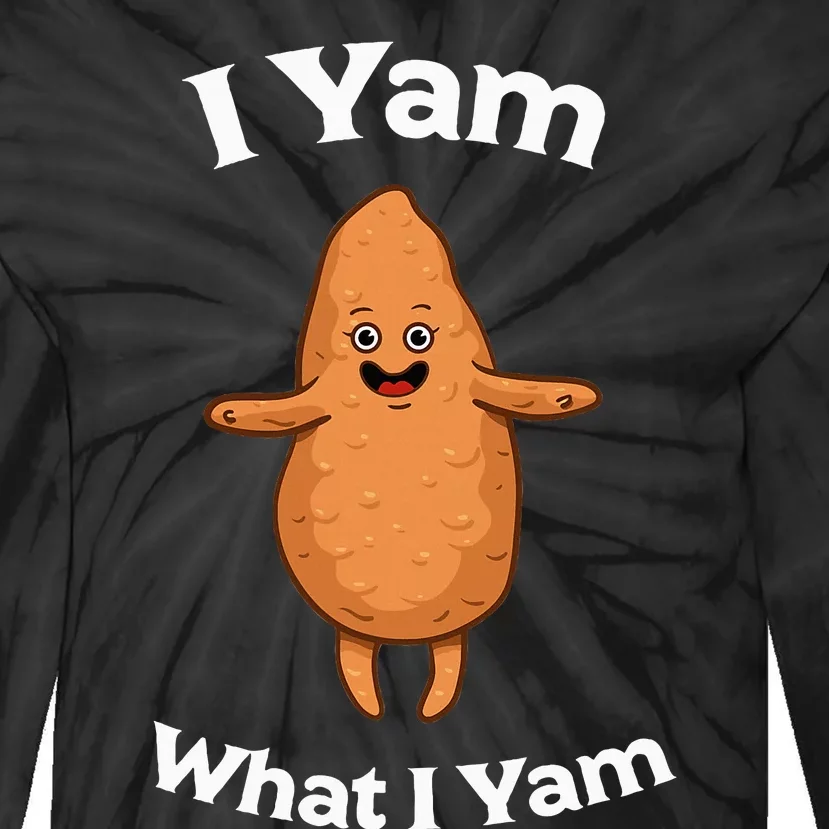 I Yam What I Yam Dancing Sweet Potato Tie-Dye Long Sleeve Shirt