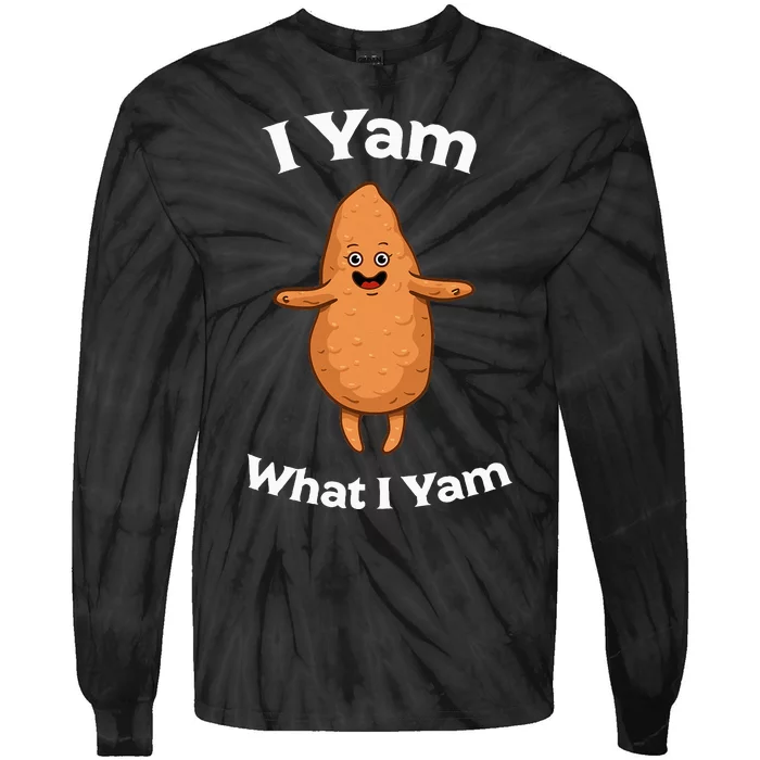 I Yam What I Yam Dancing Sweet Potato Tie-Dye Long Sleeve Shirt