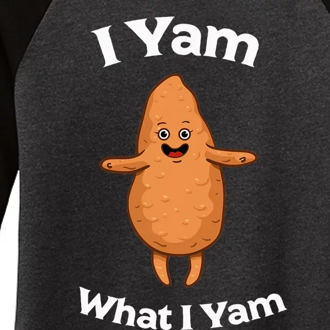 I Yam What I Yam Dancing Sweet Potato Women's Tri-Blend 3/4-Sleeve Raglan Shirt