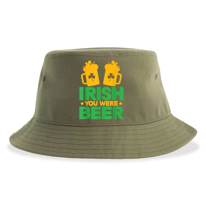 Irish You Were Beer St Patricks Day Shamrock's Irish Day Sustainable Bucket Hat