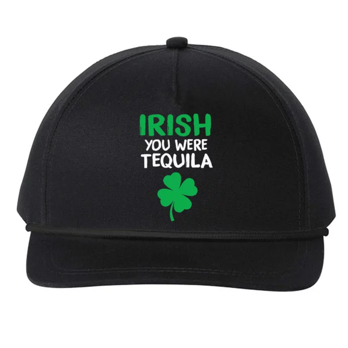 Irish You Were Tequila Green Lucky Shamrock St Patrick's Day Snapback Five-Panel Rope Hat