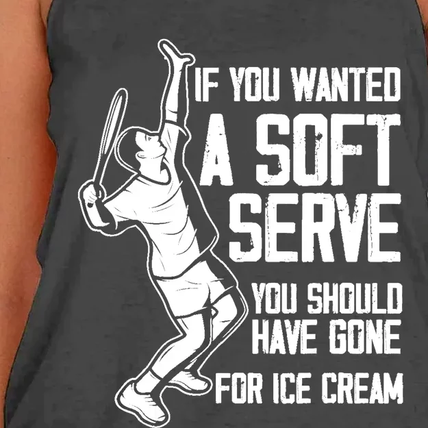 If You Wanted A Soft Serve Tennis Funny Tennis Player Women's Knotted Racerback Tank