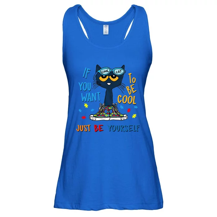 If You Want To Be Cool Just Be Yours Cat Autism Warrior Cute Gift Ladies Essential Flowy Tank