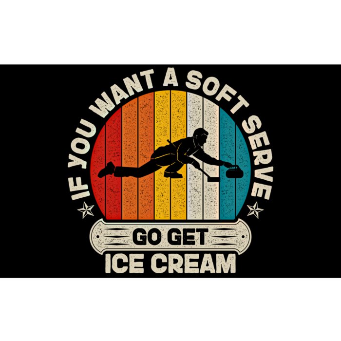 If You Want A Soft Serve Go Get Ice Cream Vintage Curling Cute Gift Bumper Sticker