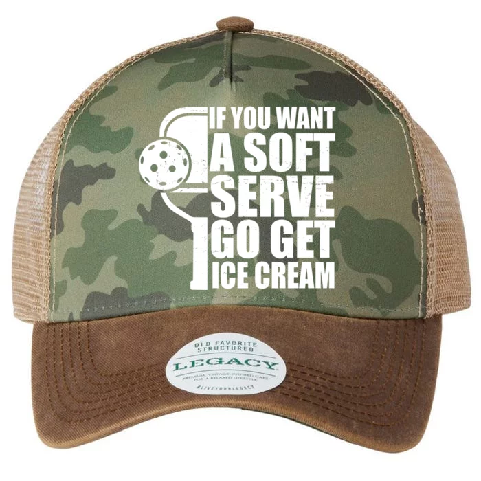 If You Want A Soft Serve Go Get Ice Cream Funny Pickleball Legacy Tie Dye Trucker Hat