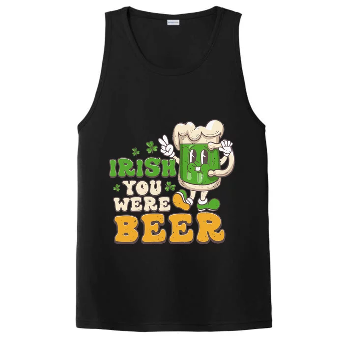 Irish You Were Beer Groovy Green Beer St Patrick's Day Performance Tank