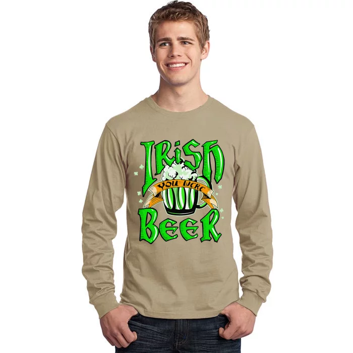 Irish You Were Beer Saint Patrick's Day Funny Gift Tall Long Sleeve T-Shirt