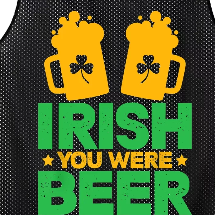 Irish You Were Beer St Patricks Day Shamrock's Irish Day Mesh Reversible Basketball Jersey Tank