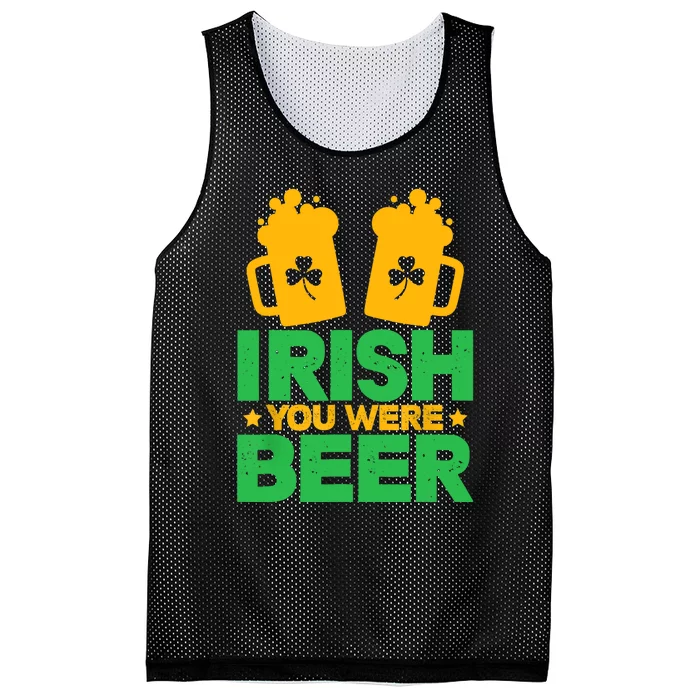 Irish You Were Beer St Patricks Day Shamrock's Irish Day Mesh Reversible Basketball Jersey Tank