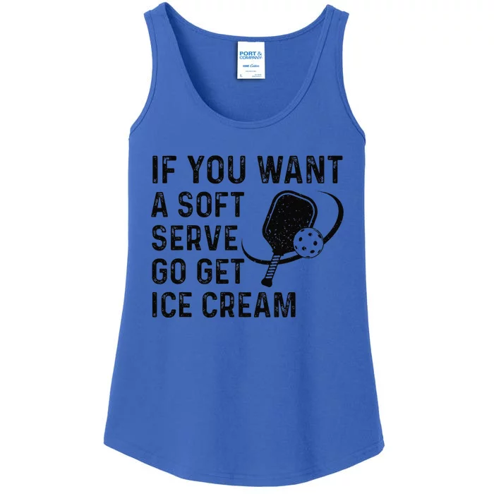 If You Want A Soft Serve Funny Pickleball Ladies Essential Tank