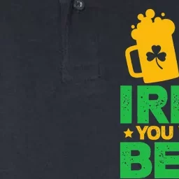 Irish You Were Beer St Patricks Day funny Shamrock's Softstyle Adult Sport Polo