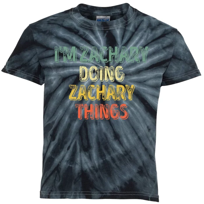 IM Zachary Doing Zachary Things Personalized Name Kids Tie-Dye T-Shirt