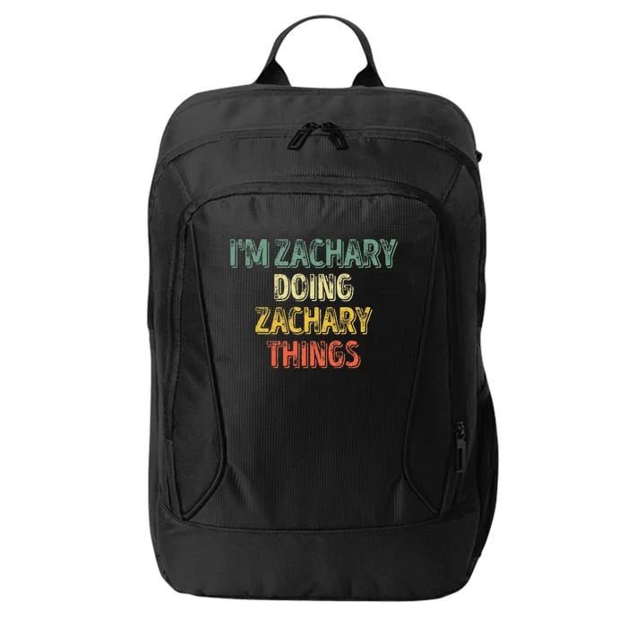 IM Zachary Doing Zachary Things Personalized Name City Backpack