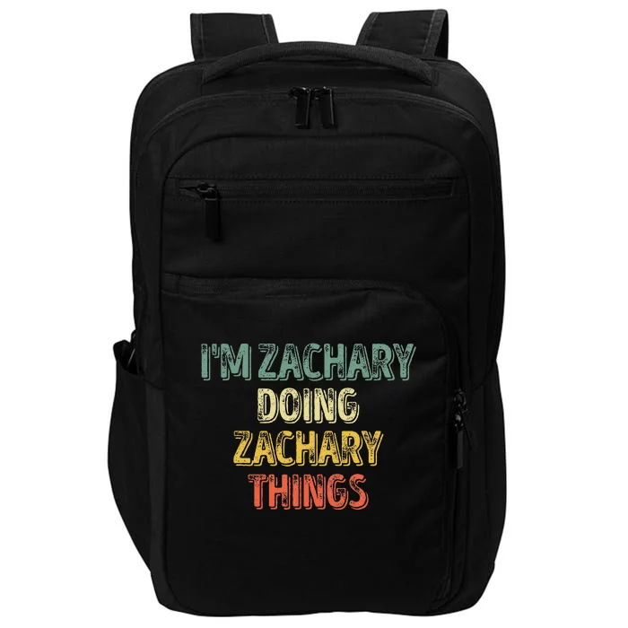 IM Zachary Doing Zachary Things Personalized Name Impact Tech Backpack