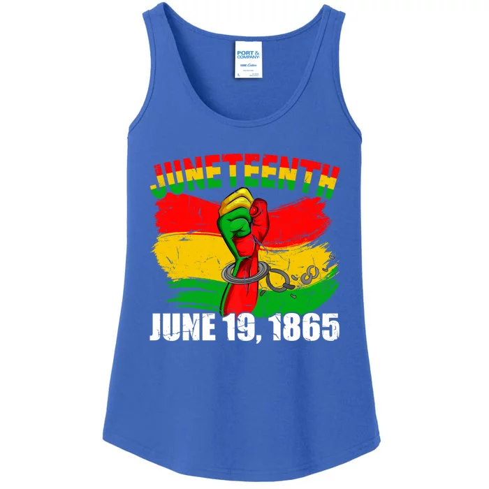 June 19th 1865 Black Independence Day Freedom Blm Juneteenth Gift Ladies Essential Tank