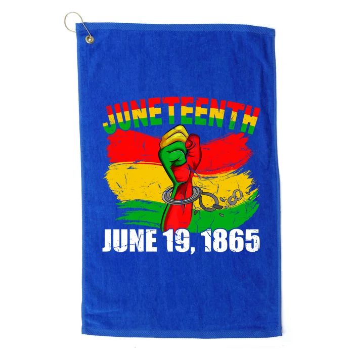 June 19th 1865 Black Independence Day Freedom Blm Juneteenth Gift Platinum Collection Golf Towel