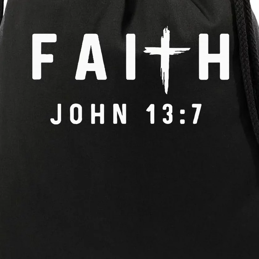 John 137 13 7 Faith God Jesus Religious Christian Drawstring Bag