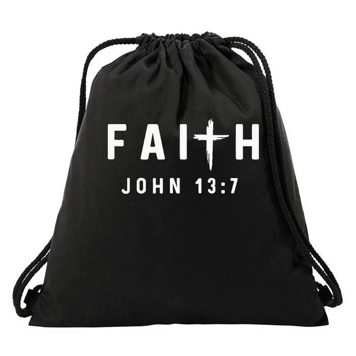 John 137 13 7 Faith God Jesus Religious Christian Drawstring Bag