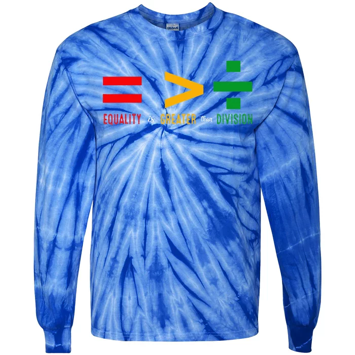 June 19th 1865 Equality Is Greater Than Division Tie-Dye Long Sleeve Shirt