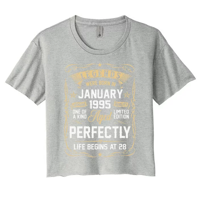 January 1995 28th Birthday Gift 28 Year Old Women Women's Crop Top Tee