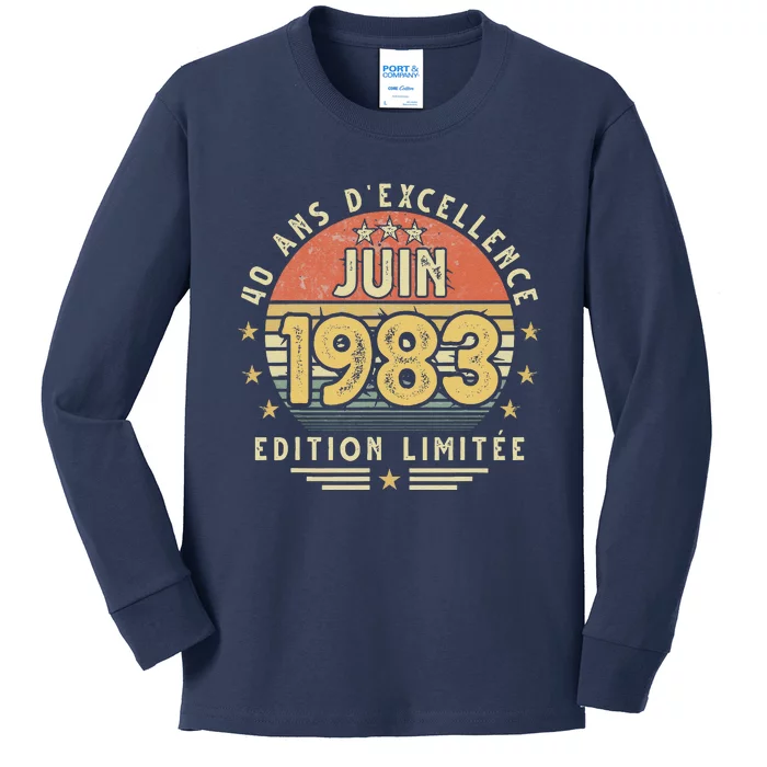 June 1983 40th Birthday Gift June 1983 Man Woman Kids Long Sleeve Shirt