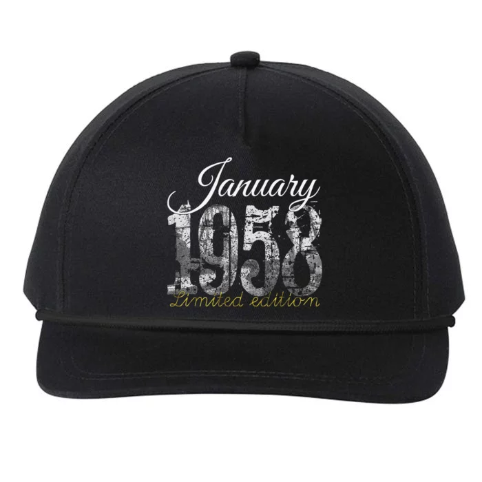 January 1958 65 Year Old 1958 65th Birthday Gift Snapback Five-Panel Rope Hat