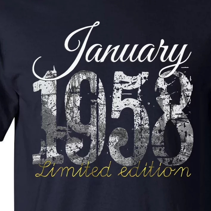 January 1958 65 Year Old 1958 65th Birthday Gift Tall T-Shirt