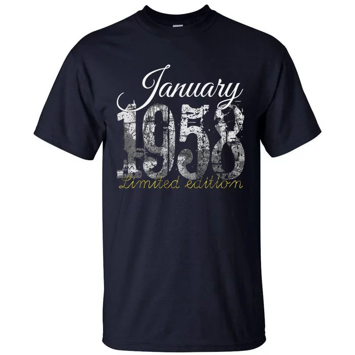 January 1958 65 Year Old 1958 65th Birthday Gift Tall T-Shirt