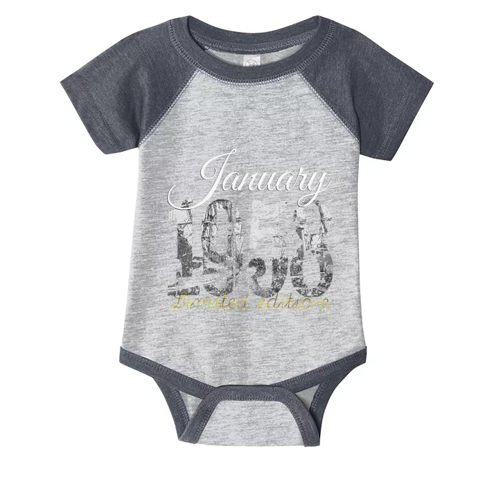 January 1958 65 Year Old 1958 65th Birthday Gift Infant Baby Jersey Bodysuit