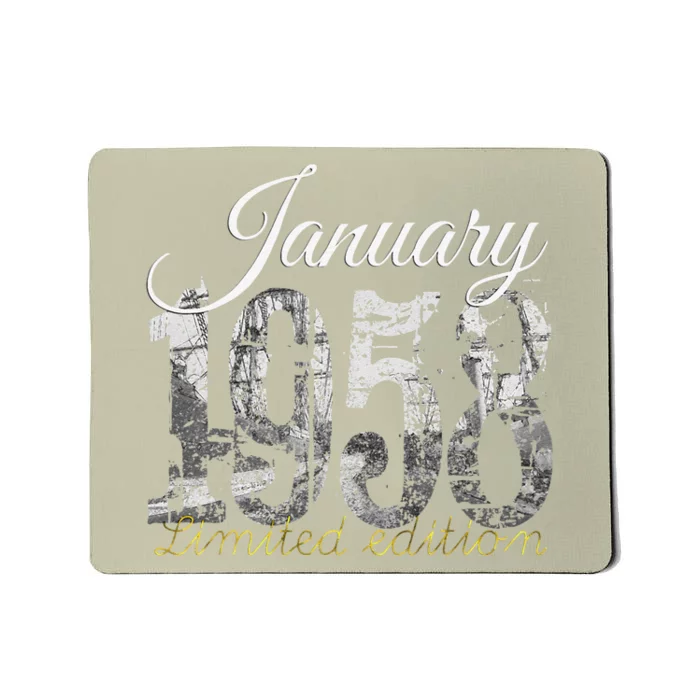 January 1958 65 Year Old 1958 65th Birthday Gift Mousepad