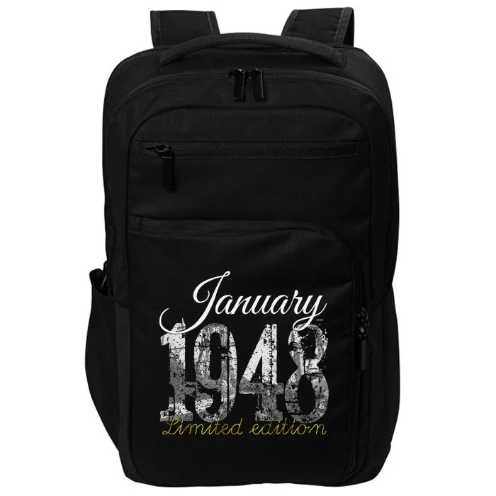 January 1948 75 Year Old 1948 75th Birthday Gift Impact Tech Backpack