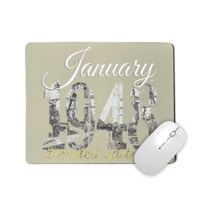 January 1948 75 Year Old 1948 75th Birthday Gift Mousepad