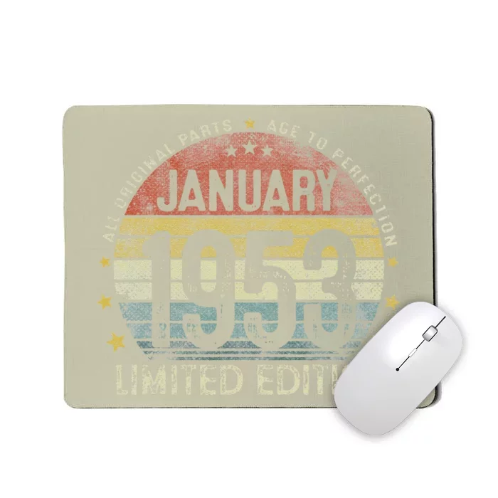 January 1953 70 Year Old 70th Birthday Gifts Vintage 1953 Mousepad